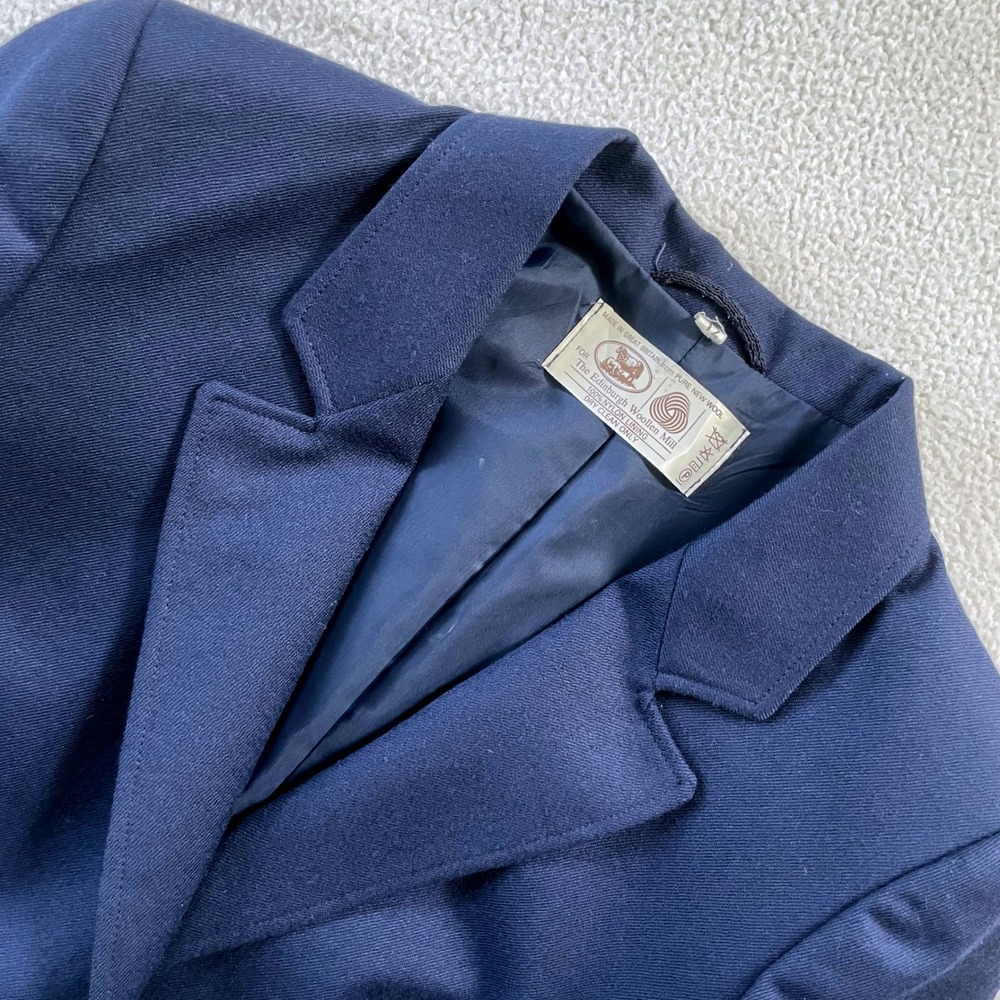 The Edinburgh Woollen Mill Blazer Women‎ Size 12 Navy Blue Pure New Wool Britain